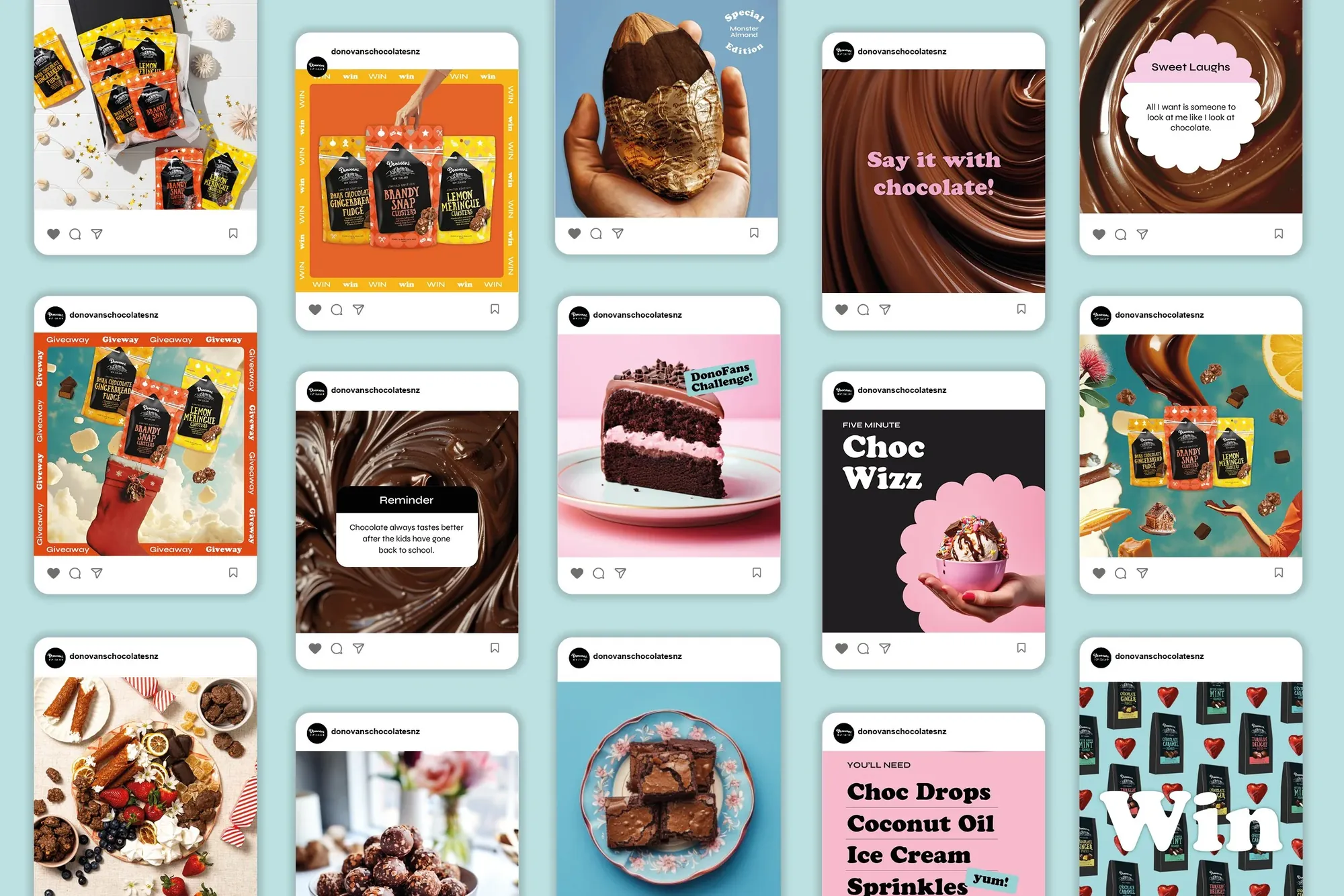Donovans Chocolates social media content