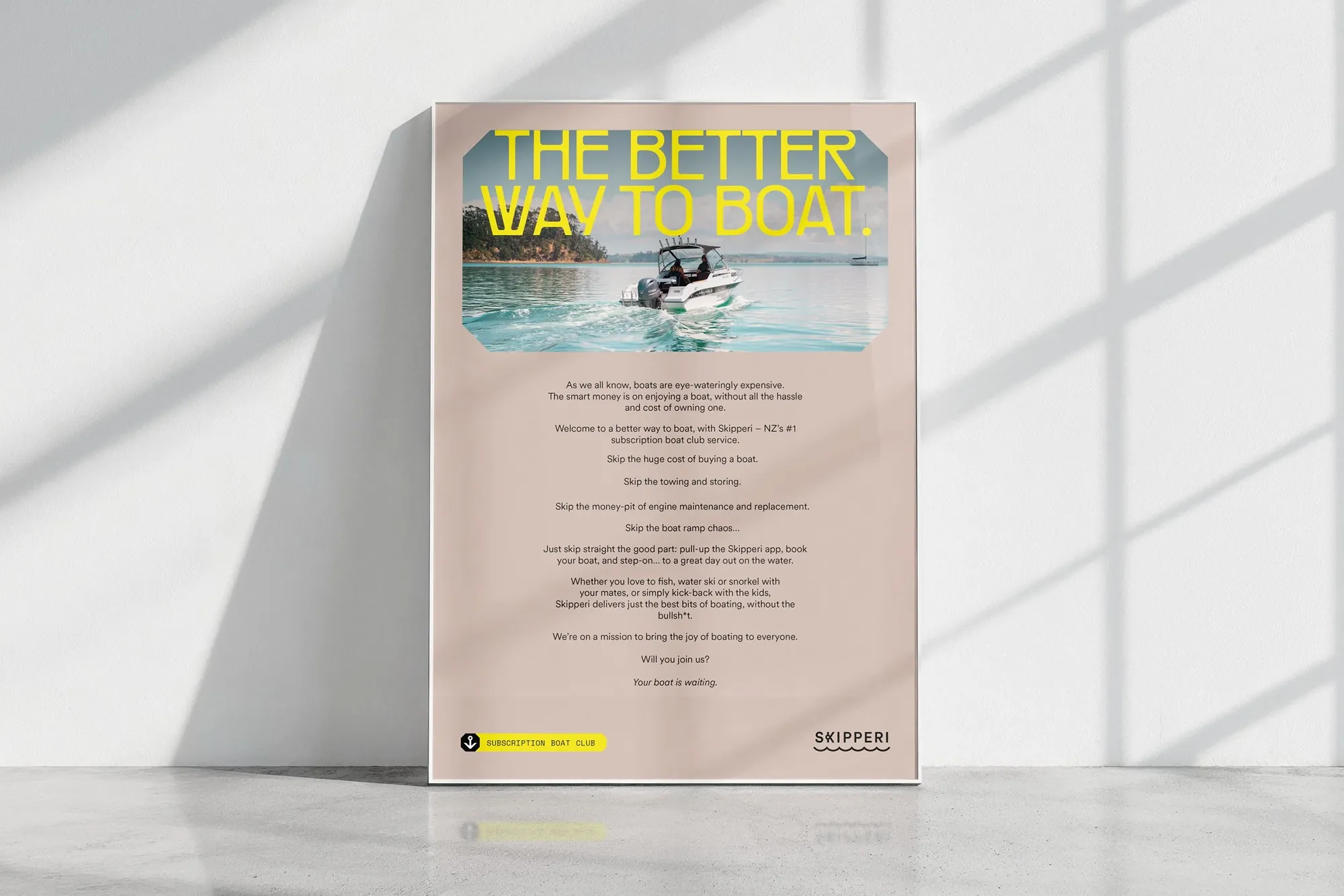 'The better way to boat' poster